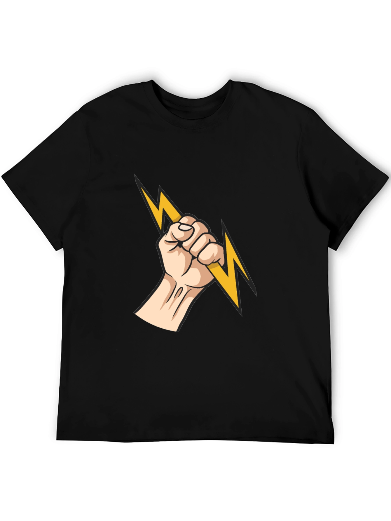 Electrified Fist Graphic Tee - Black Cotton Comfort