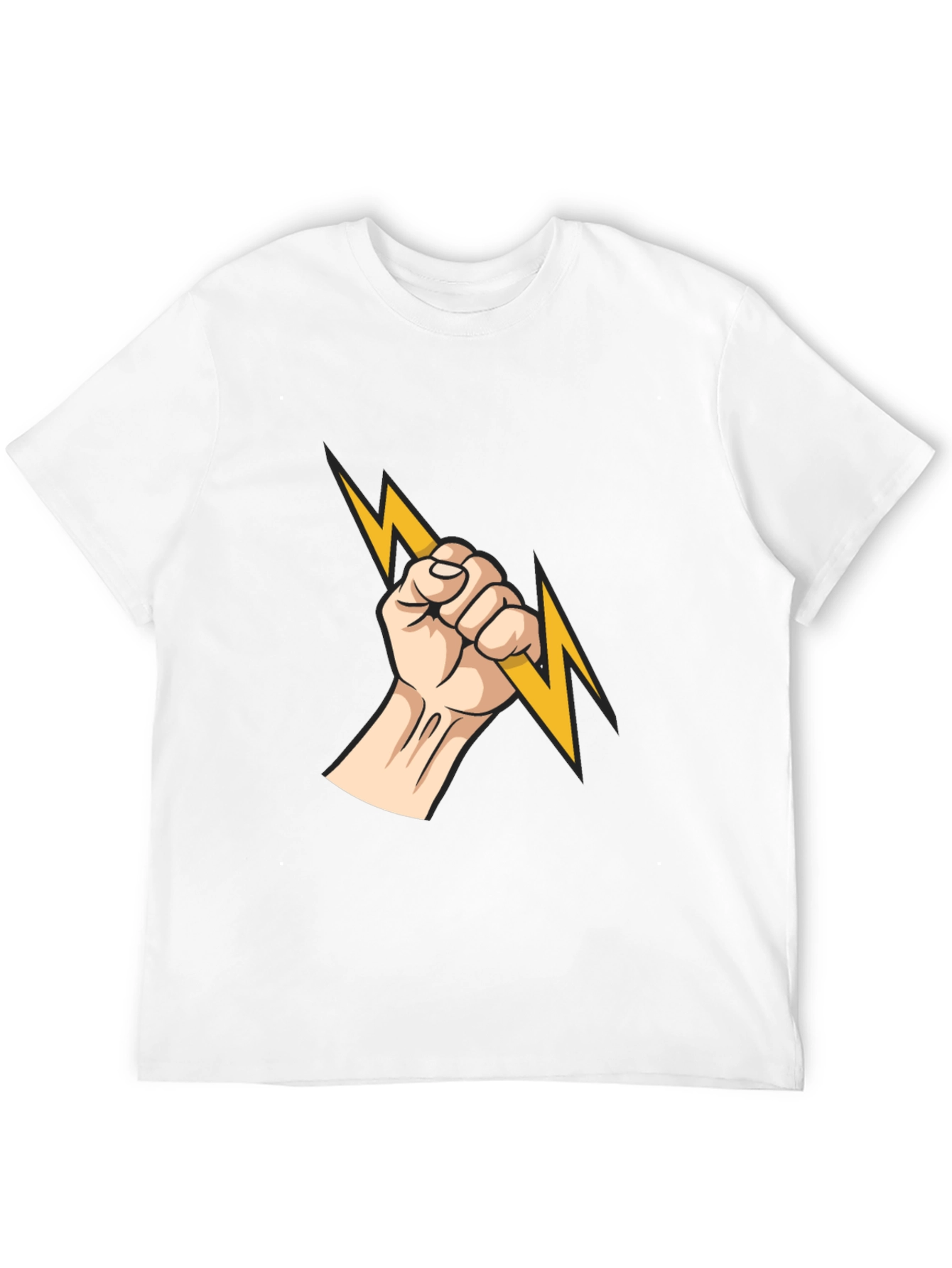 Electrified Fist Graphic Tee - Black Cotton Comfort