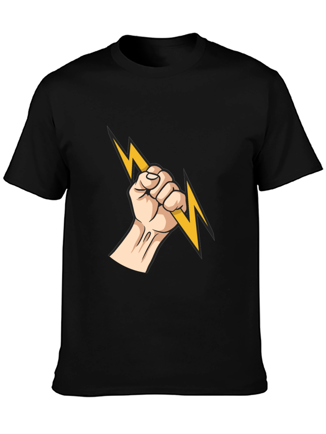 Electrified Fist Graphic Tee - Black Cotton Comfort