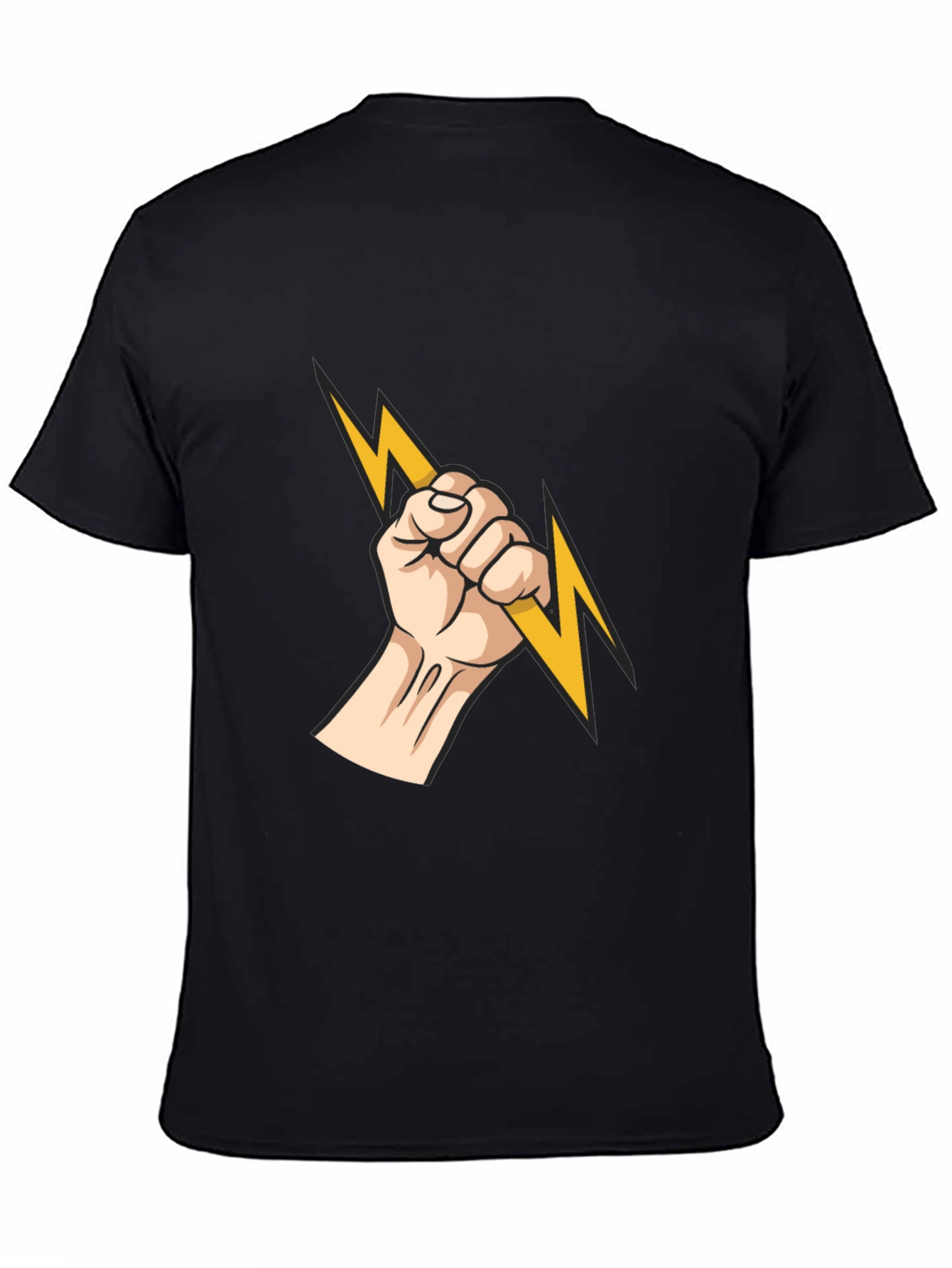 Electrified Fist Graphic Tee - Black Cotton Comfort