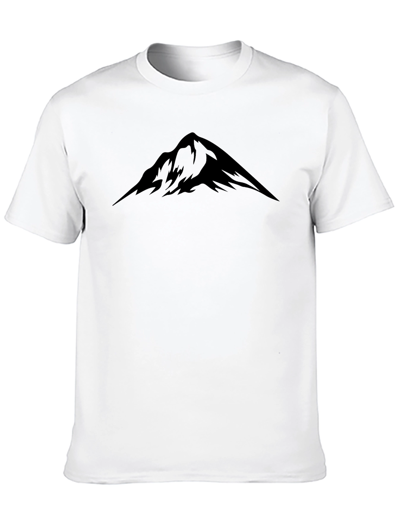 Mountain Peak Graphic Tee - Black Crew Neck T-Shirt