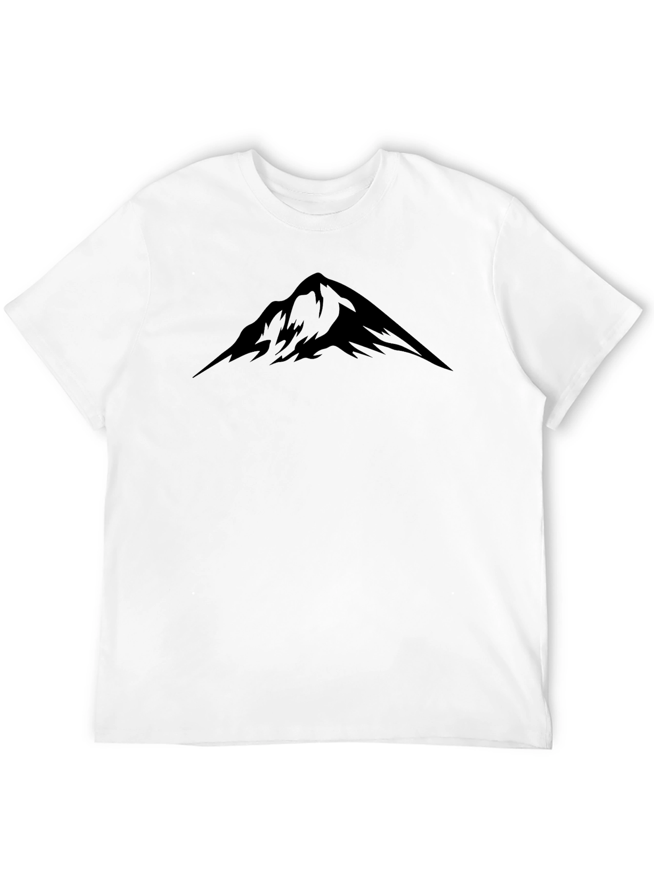 Mountain Peak Graphic Tee - Black Crew Neck T-Shirt