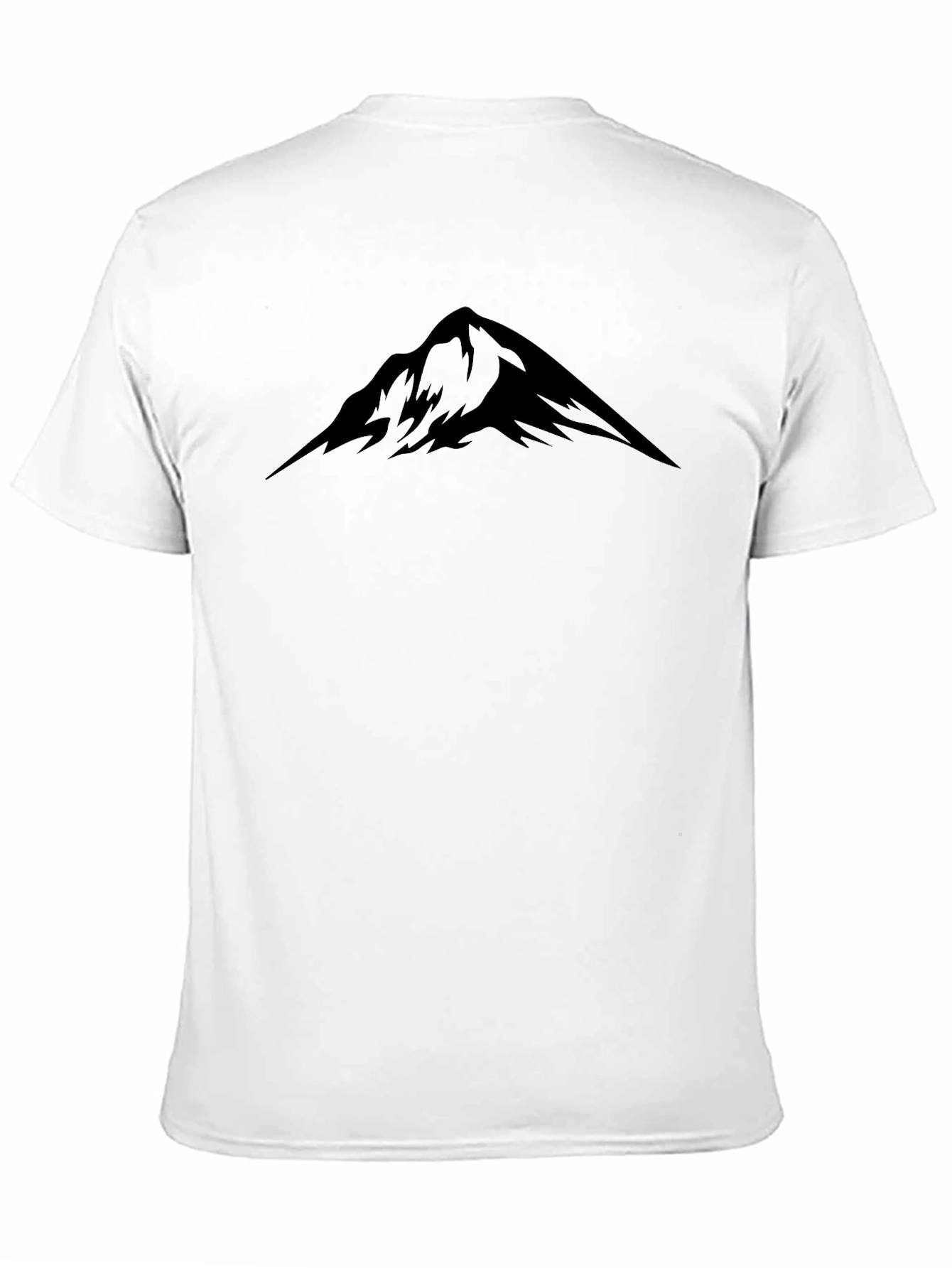 Mountain Peak Graphic Tee - Black Crew Neck T-Shirt