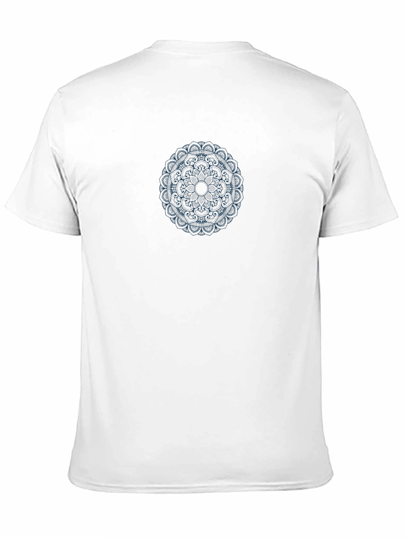 Mens Black T-Shirt with Blue Mandala Design
