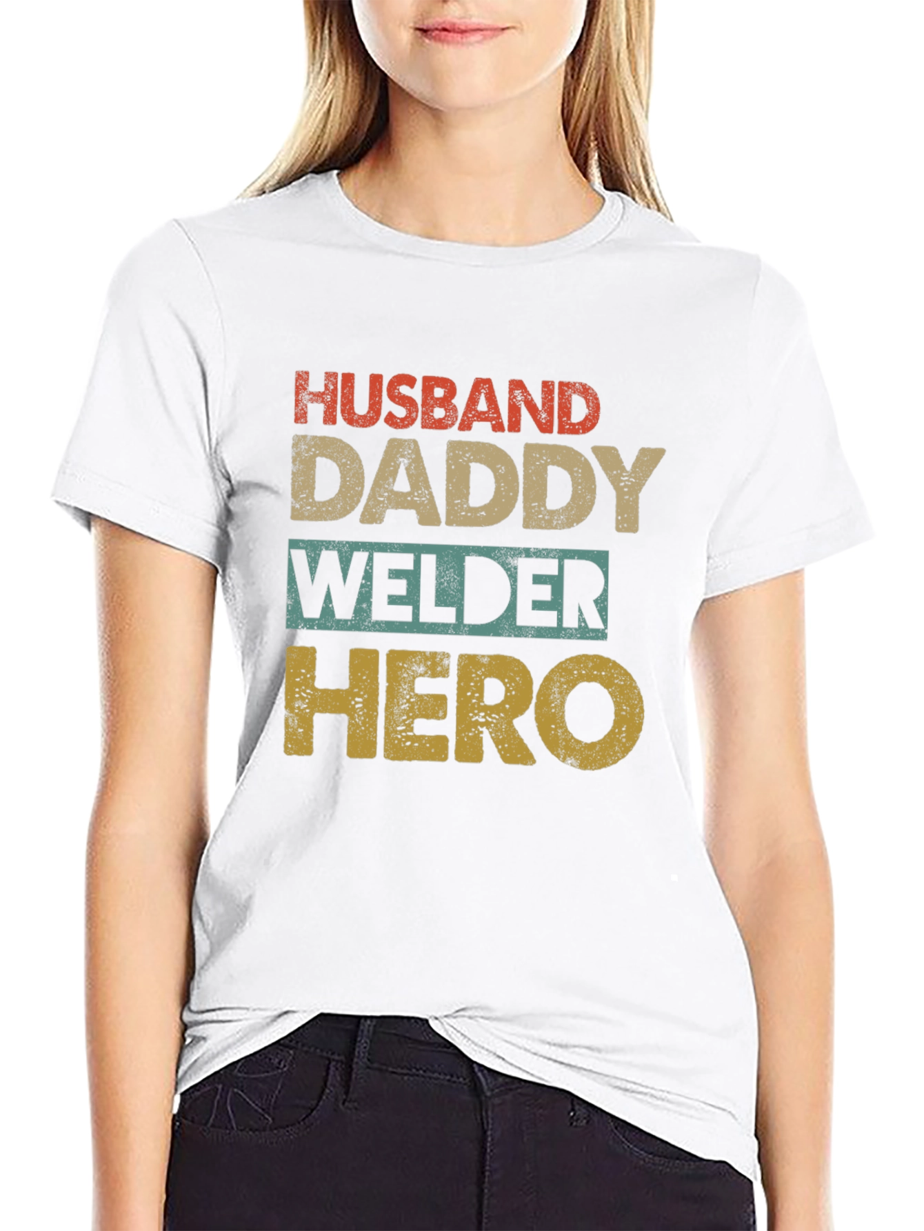 Husband Daddy Welder Hero Graphic Tee