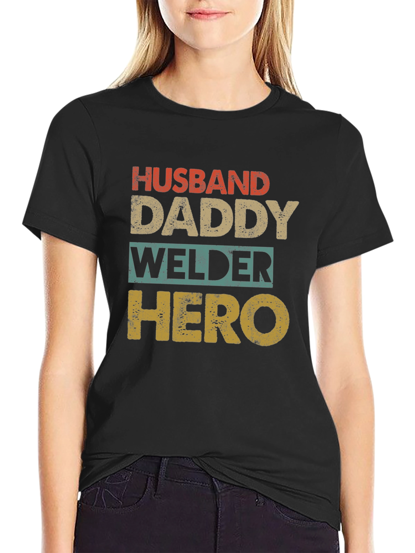 Husband Daddy Welder Hero Graphic Tee
