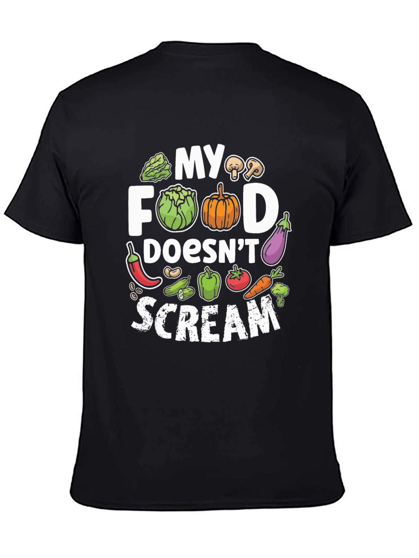 Vegan My Food Doesnt Scream Graphic Tee