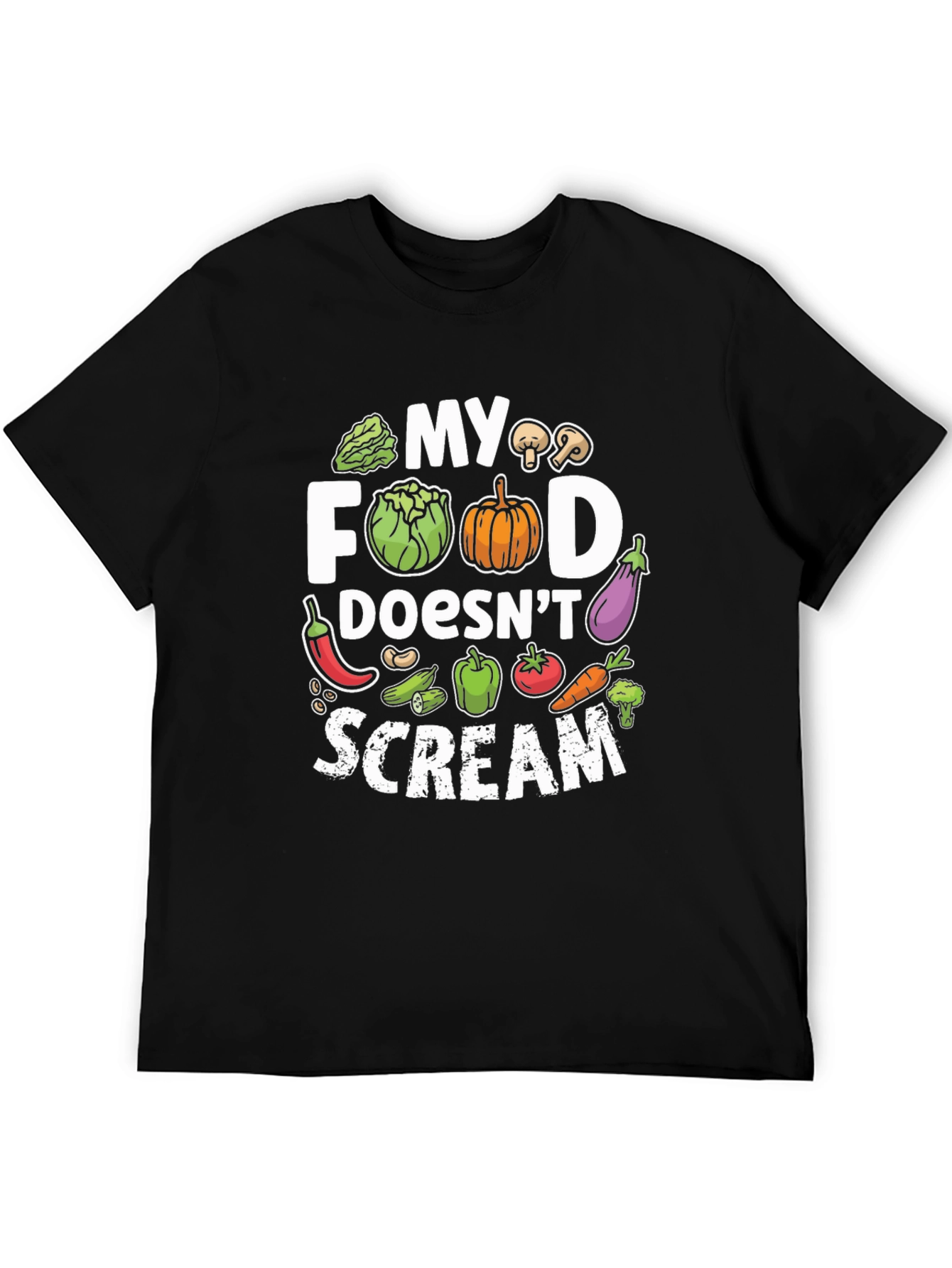 Vegan My Food Doesnt Scream Graphic Tee