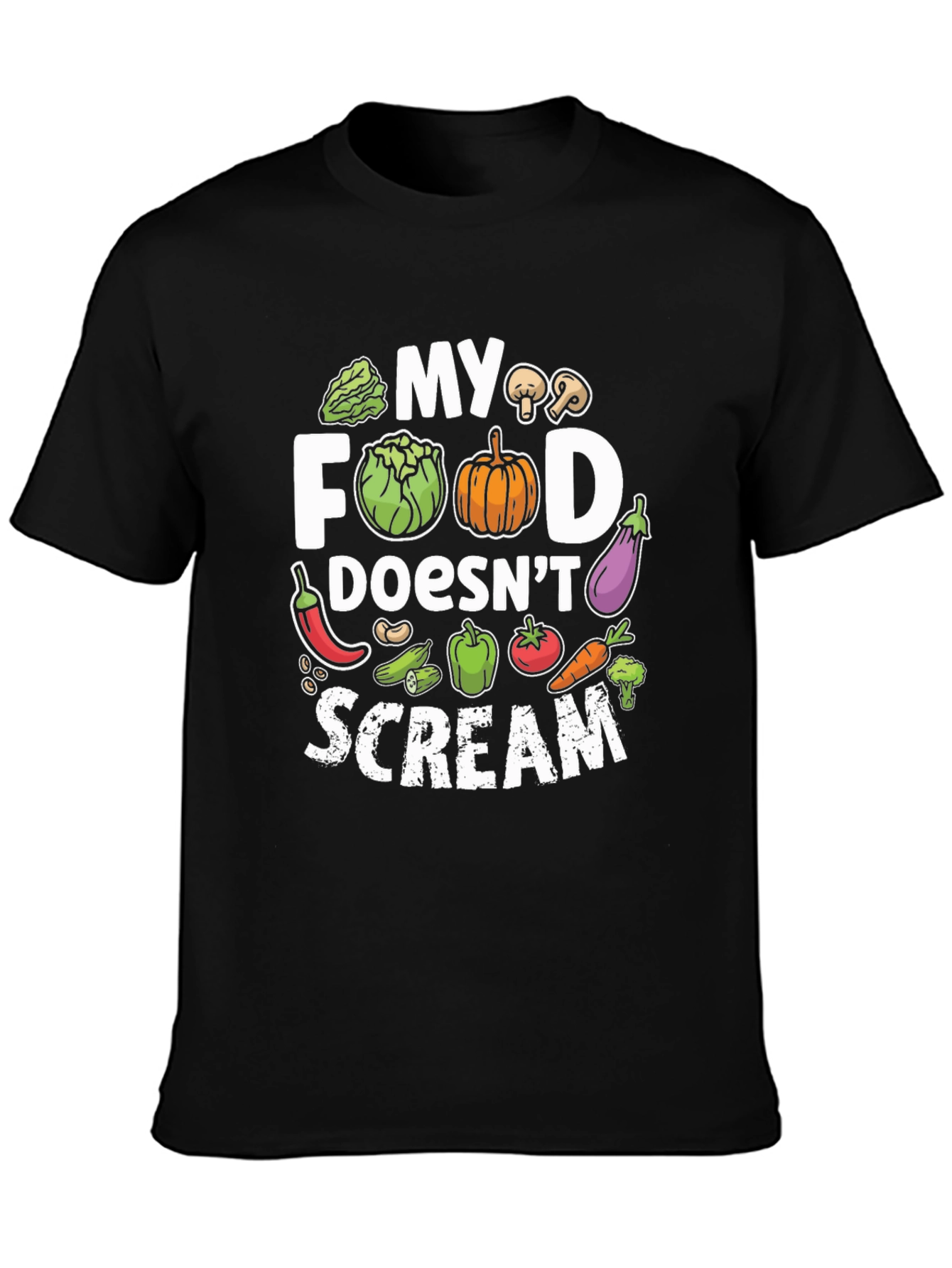 Vegan My Food Doesnt Scream Graphic Tee
