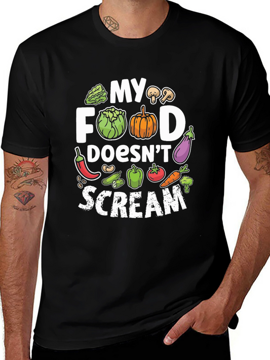Vegan My Food Doesnt Scream Graphic Tee