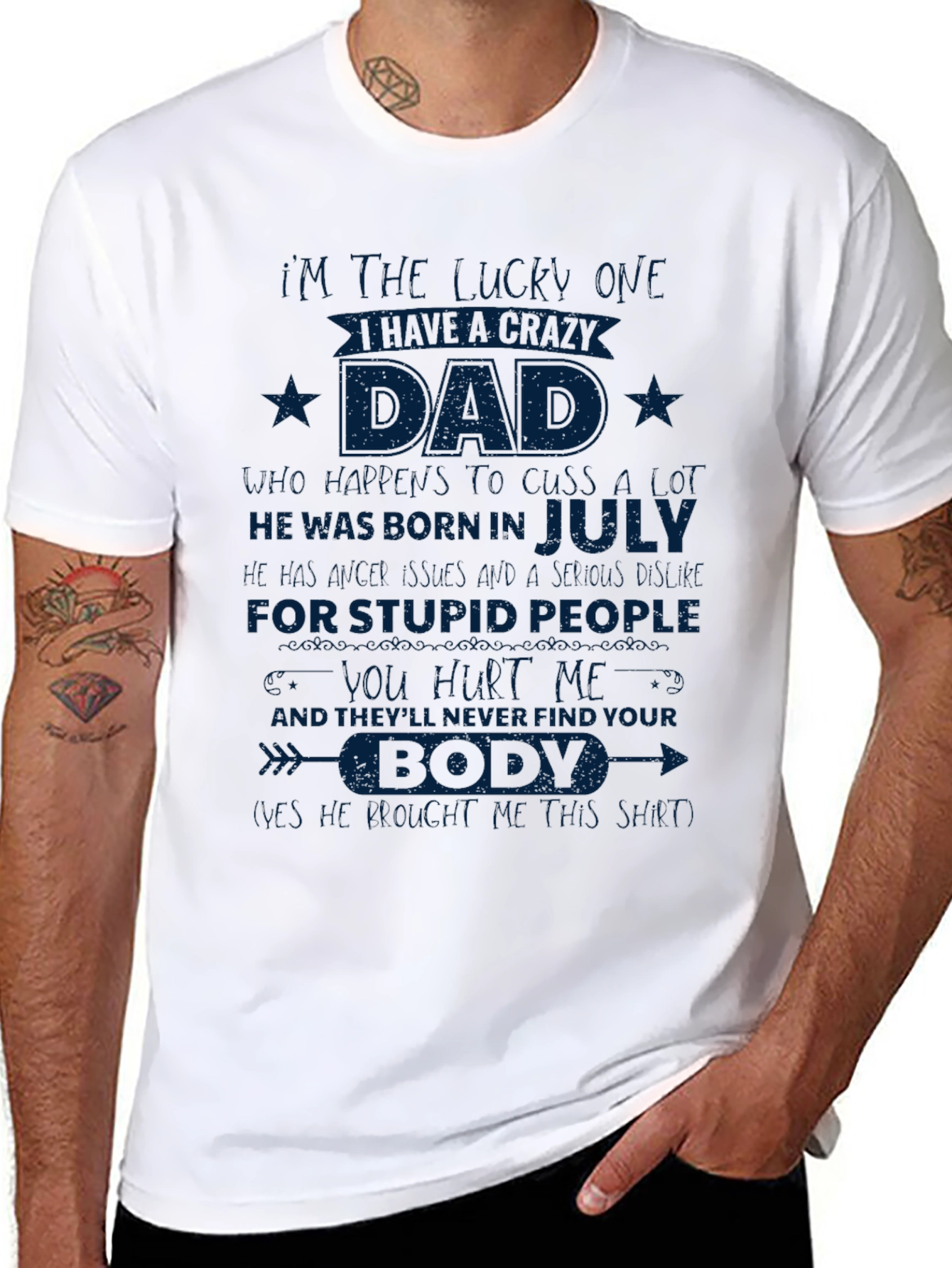 Crazy Dad Born In July T-Shirt