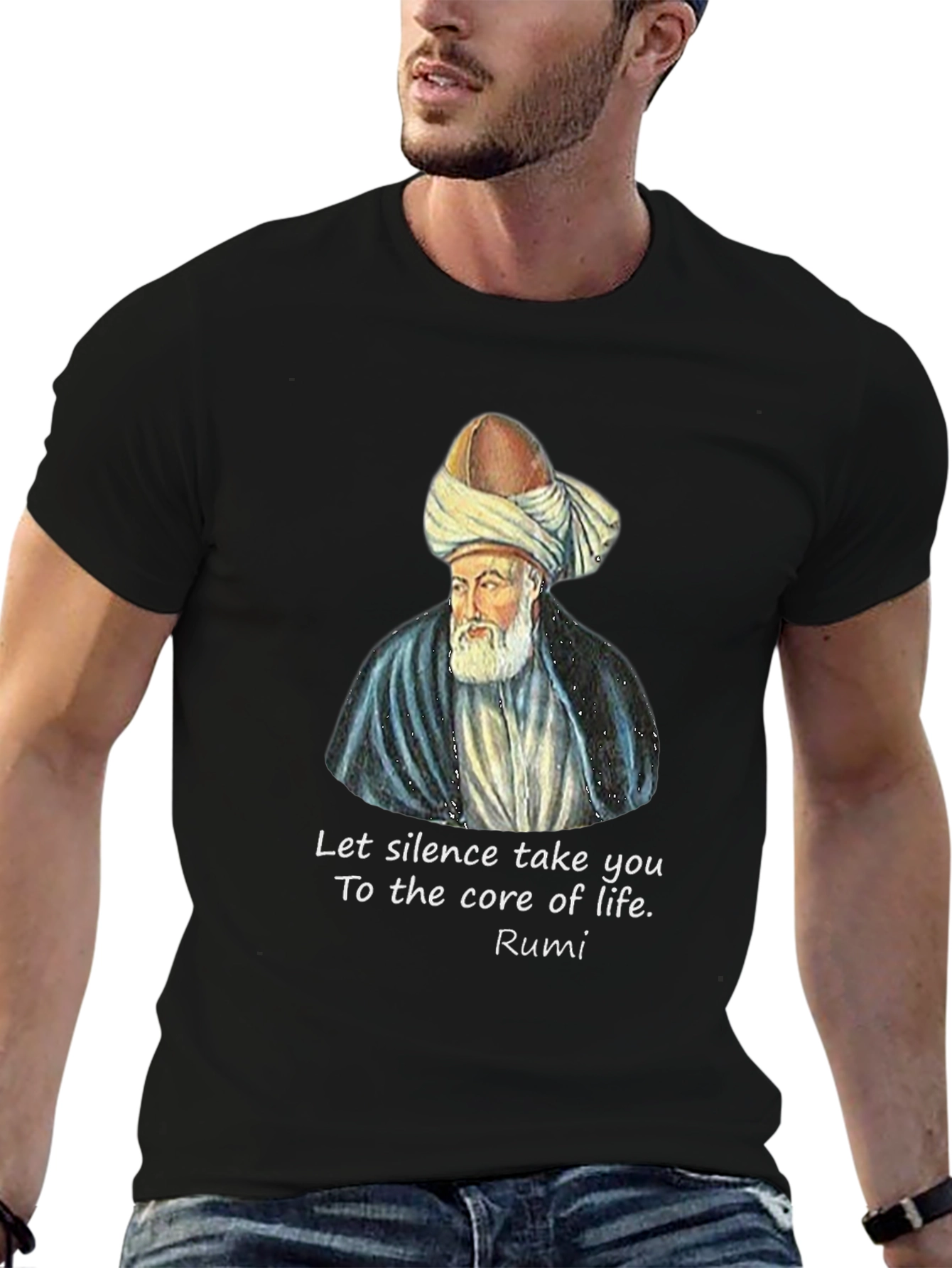 Rumi Quote Graphic T-Shirt - Let Silence Take You