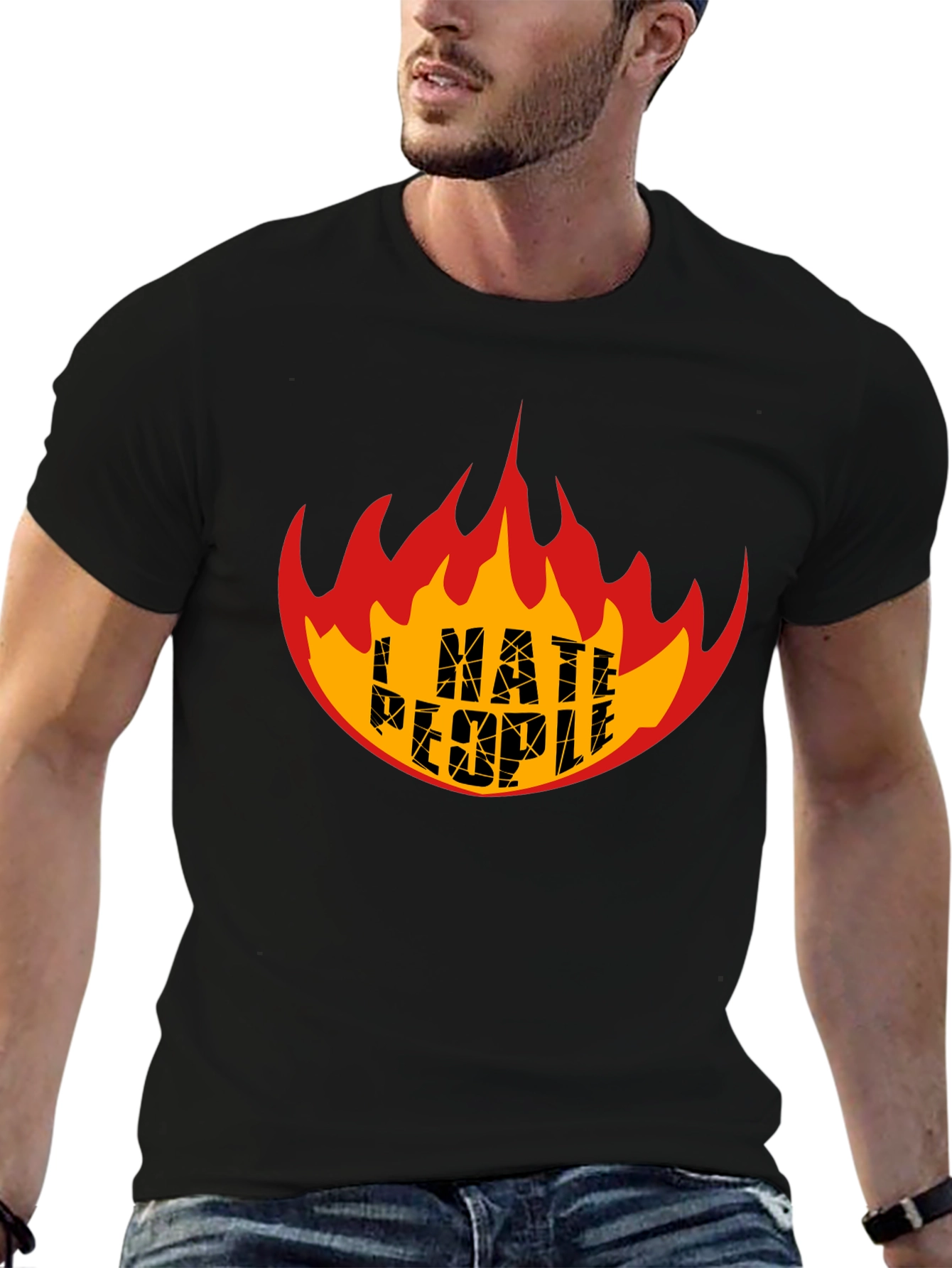 I Hate People Graphic Tee - Flame Design