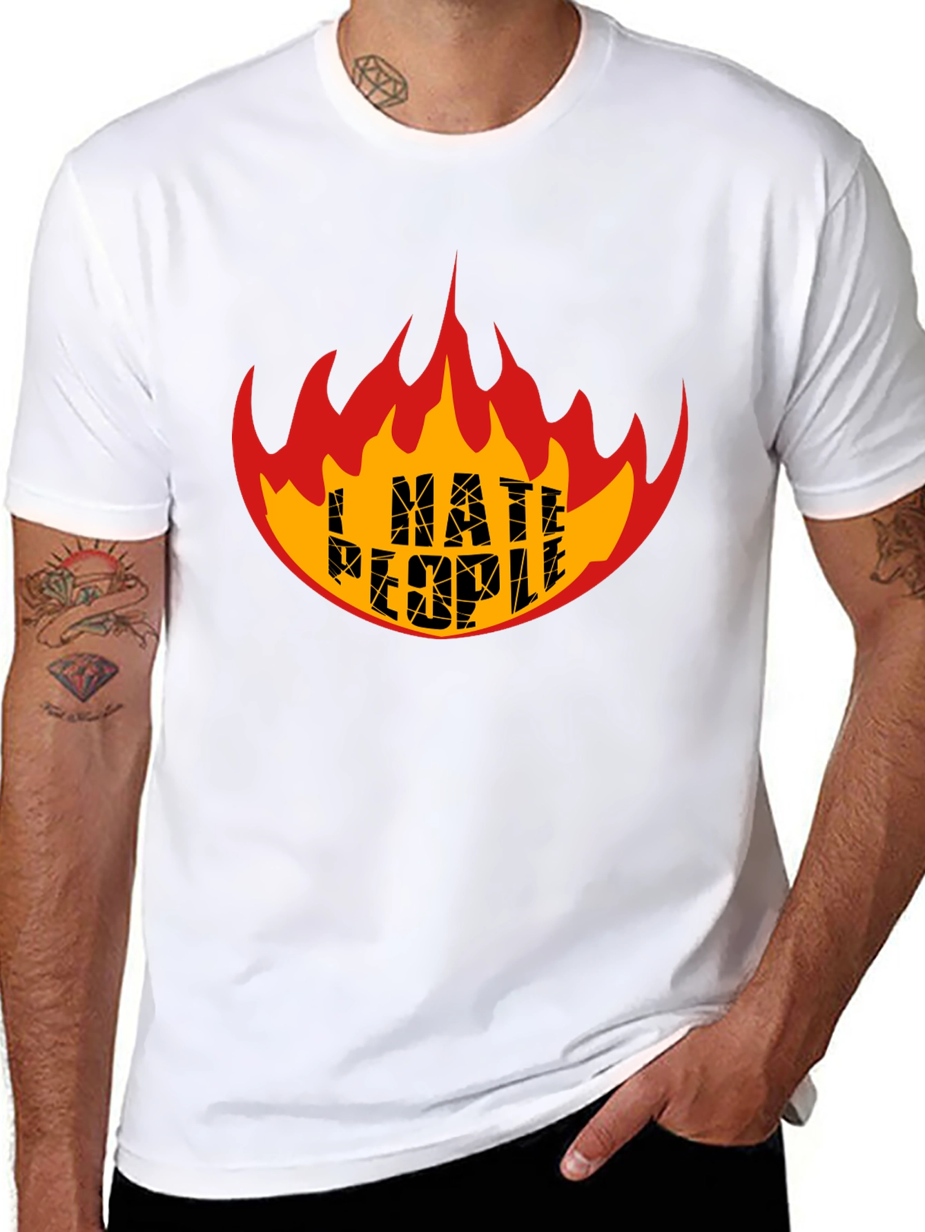 I Hate People Graphic Tee - Flame Design