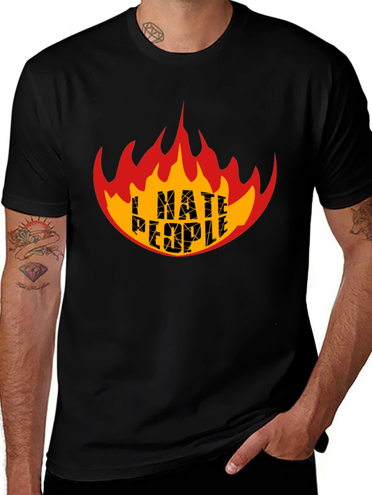 I Hate People Graphic Tee - Flame Design