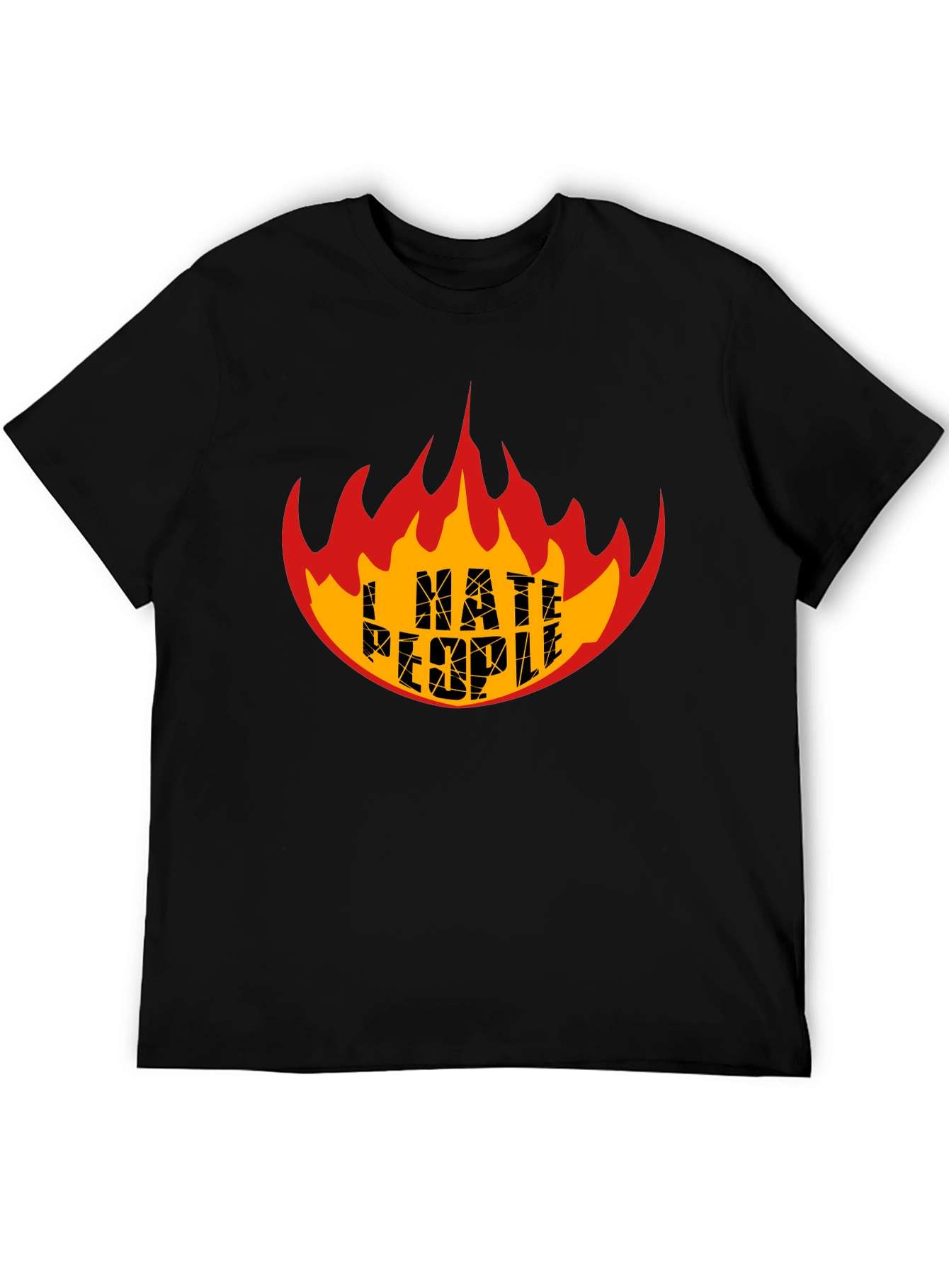 I Hate People Graphic Tee - Flame Design