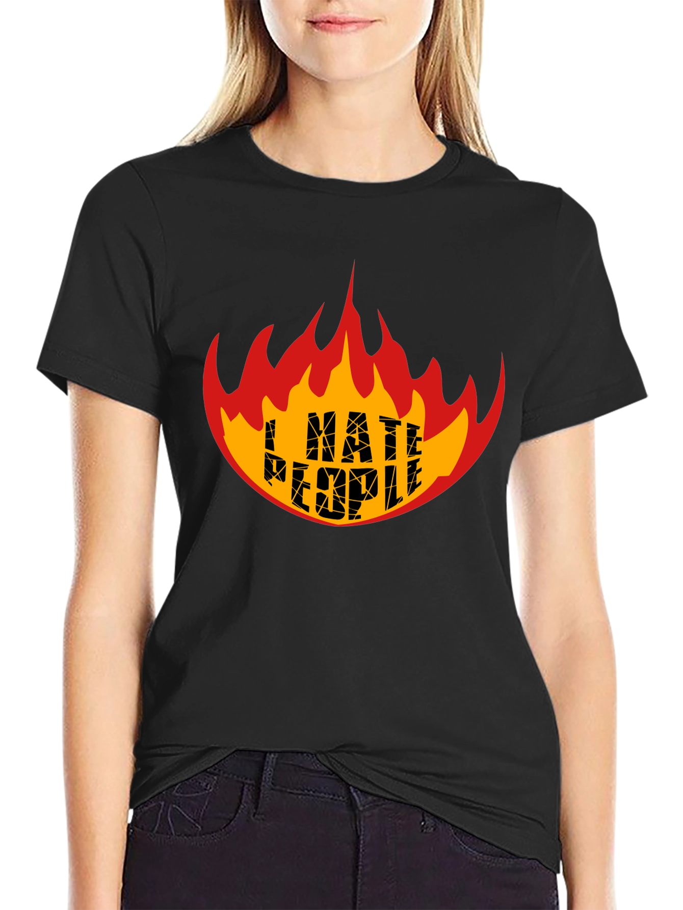 I Hate People Graphic Tee - Flame Design