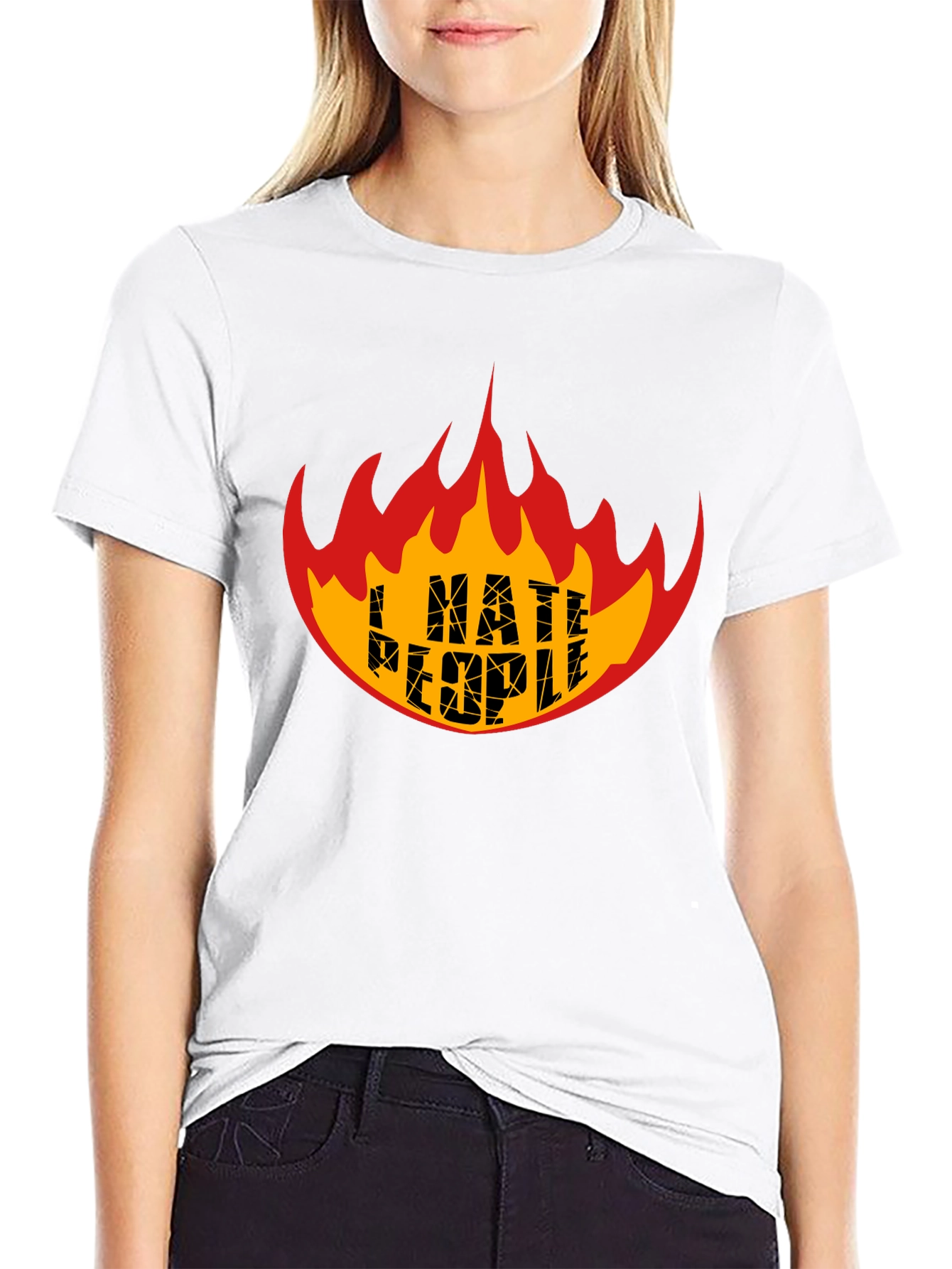 I Hate People Graphic Tee - Flame Design