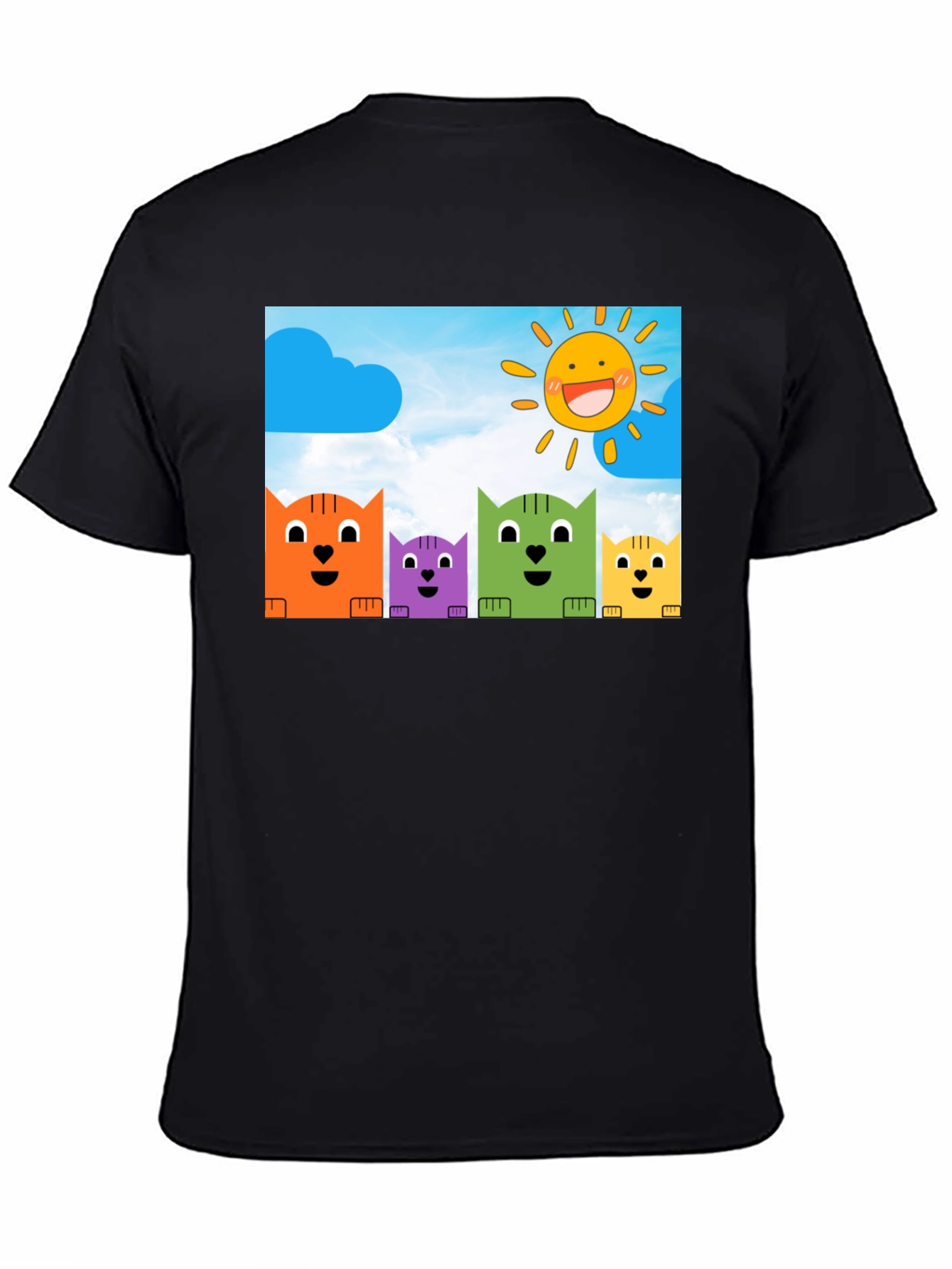 Cute Cartoon Cats T-Shirt - Fun Graphic Tee