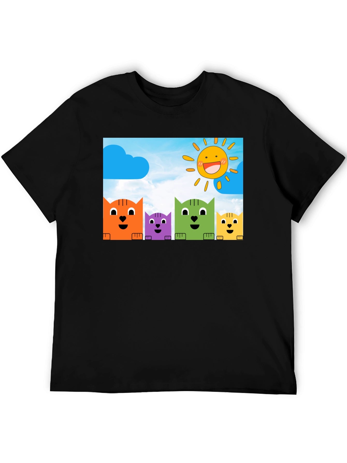 Cute Cartoon Cats T-Shirt - Fun Graphic Tee
