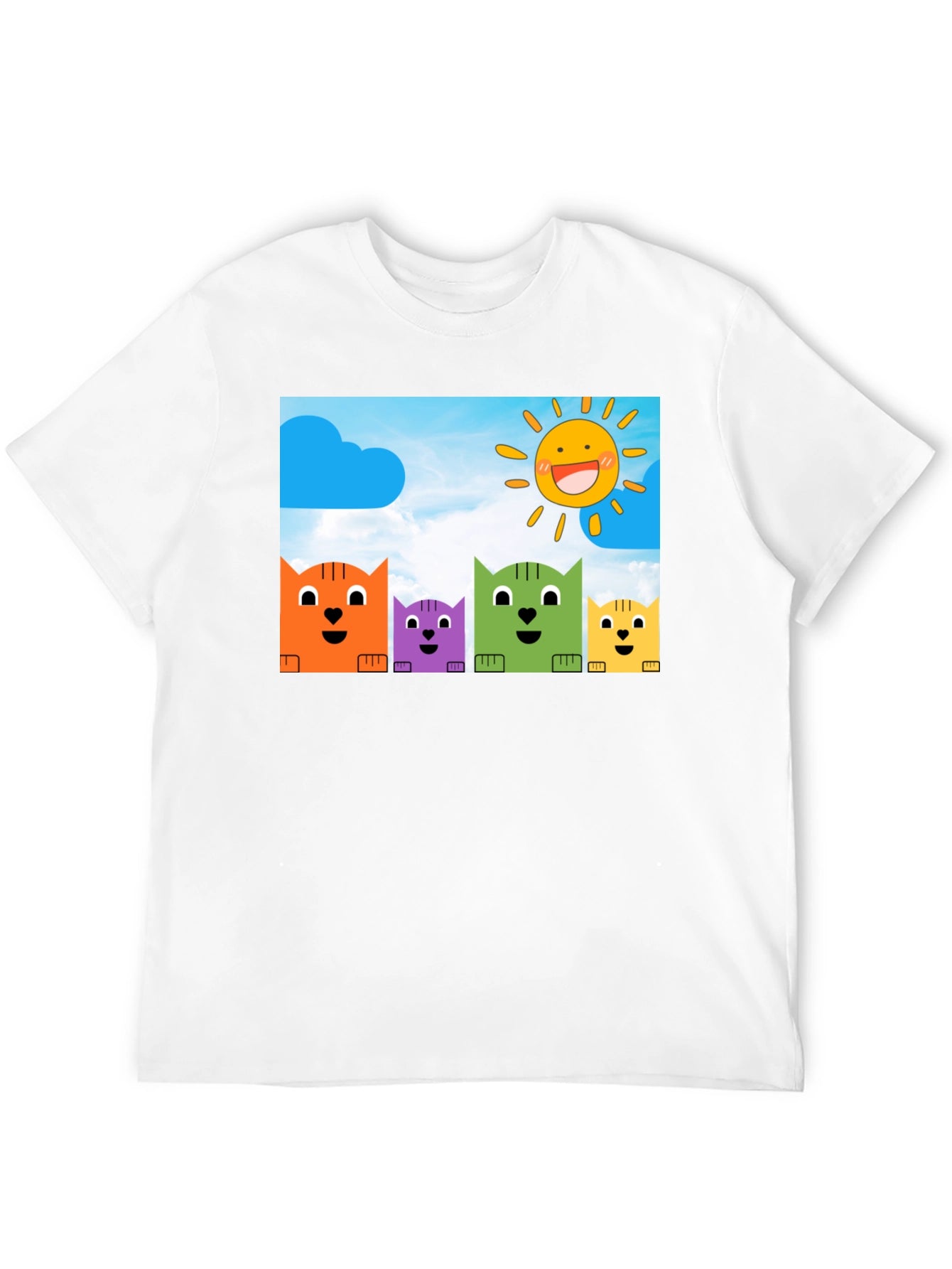 Cute Cartoon Cats T-Shirt - Fun Graphic Tee