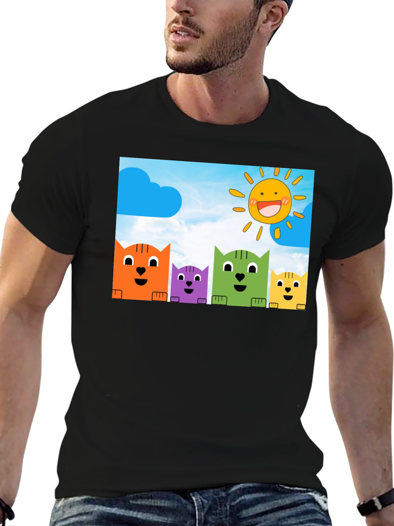 Cute Cartoon Cats T-Shirt - Fun Graphic Tee