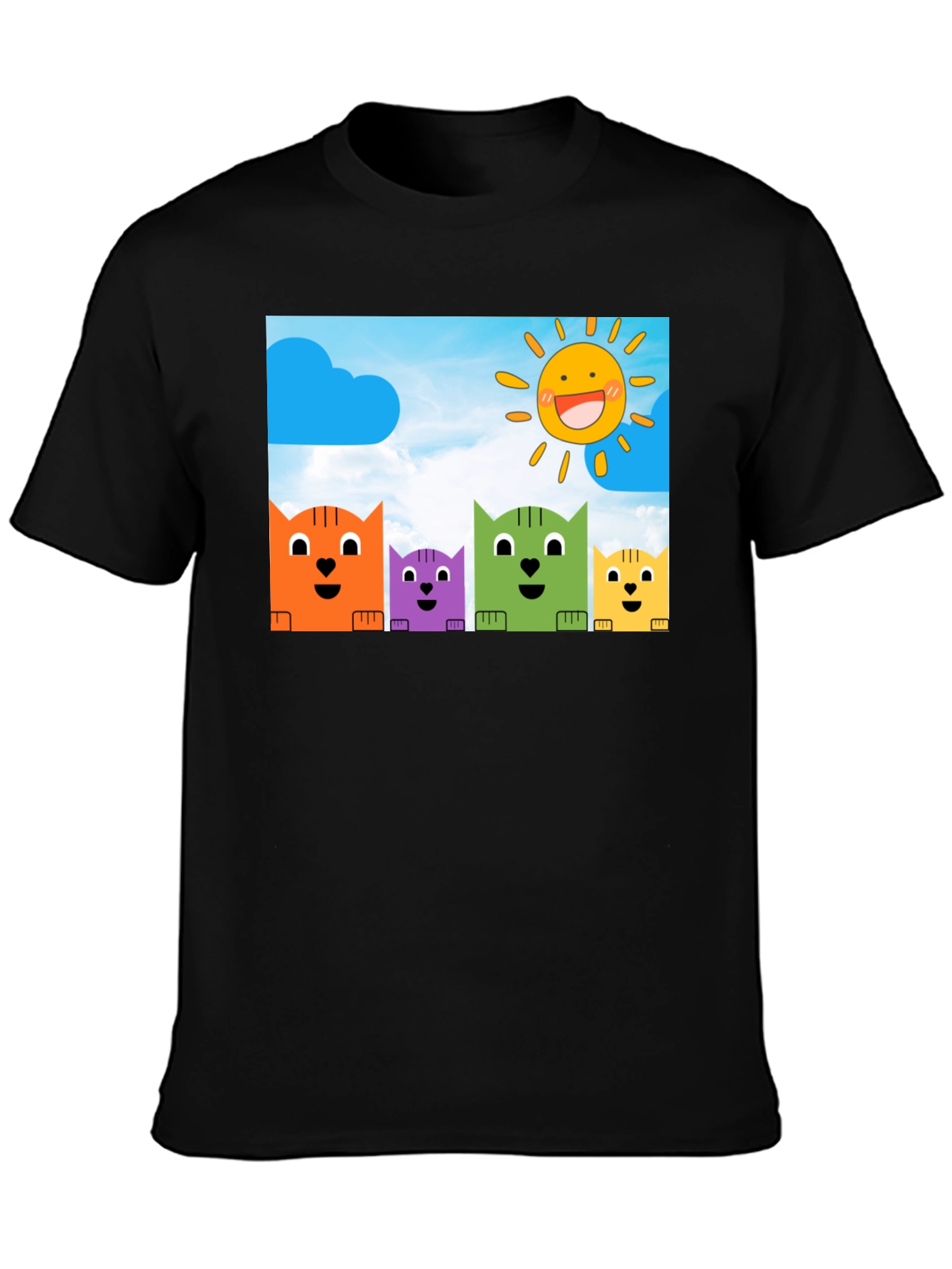 Cute Cartoon Cats T-Shirt - Fun Graphic Tee