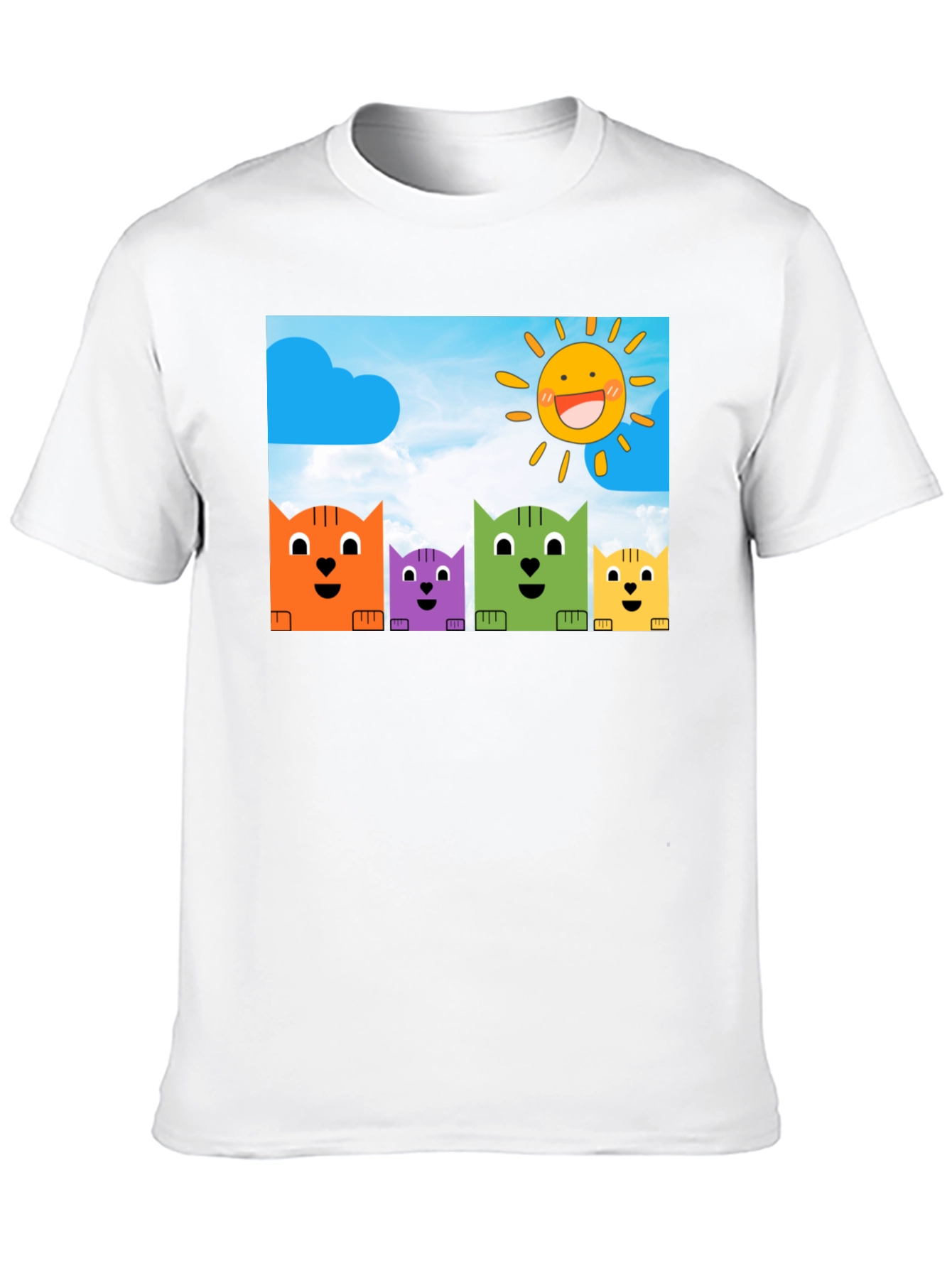 Cute Cartoon Cats T-Shirt - Fun Graphic Tee