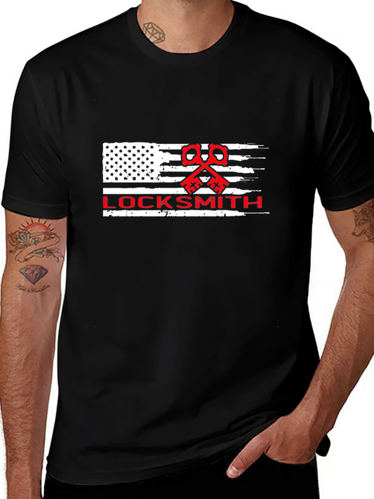 Locksmith American Flag Graphic T-Shirt