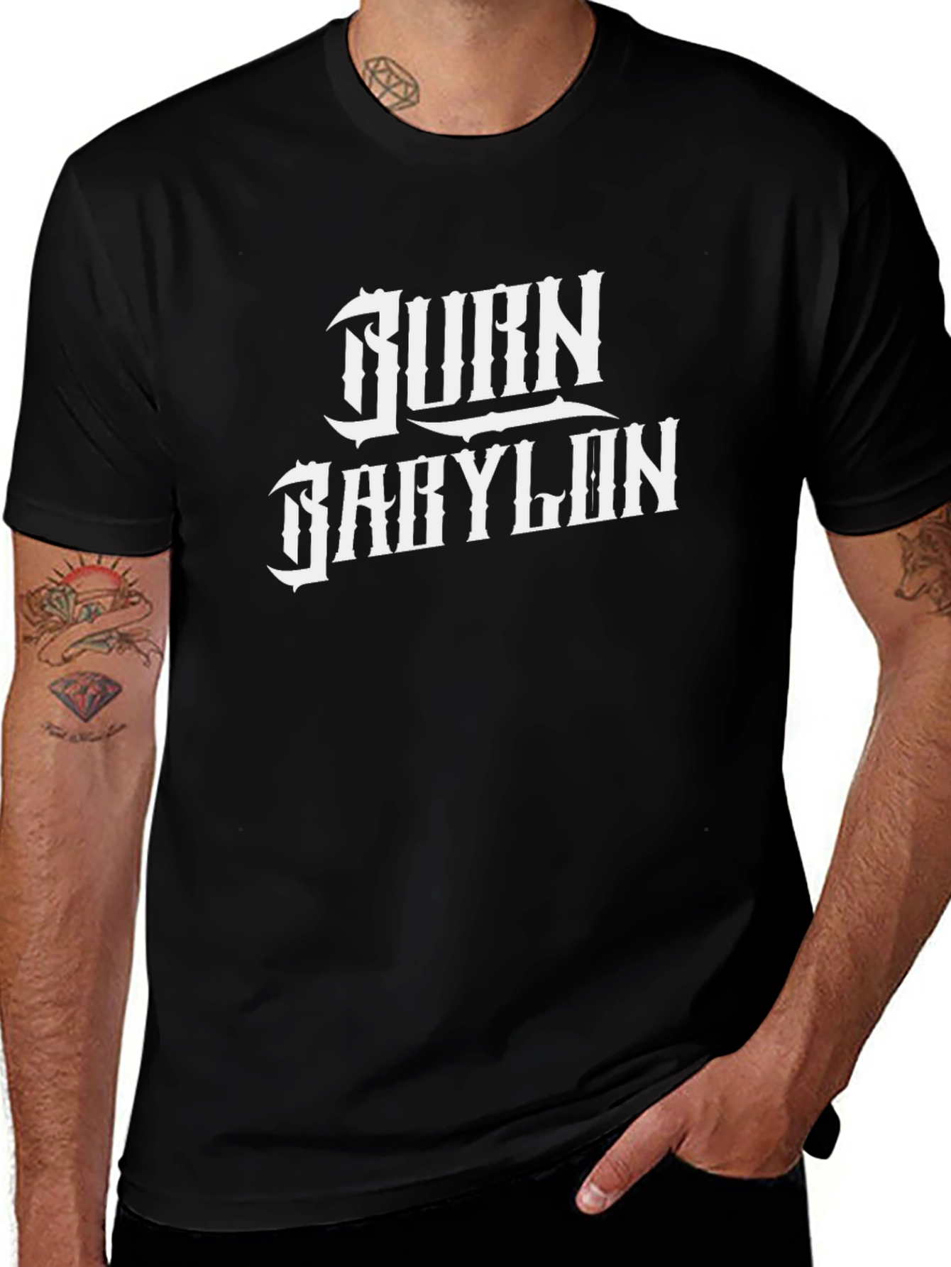 Burn Babylon Graphic Tee - Black Cotton T-Shirt