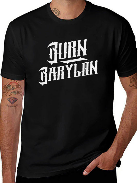 Burn Babylon Graphic Tee - Black Cotton T-Shirt