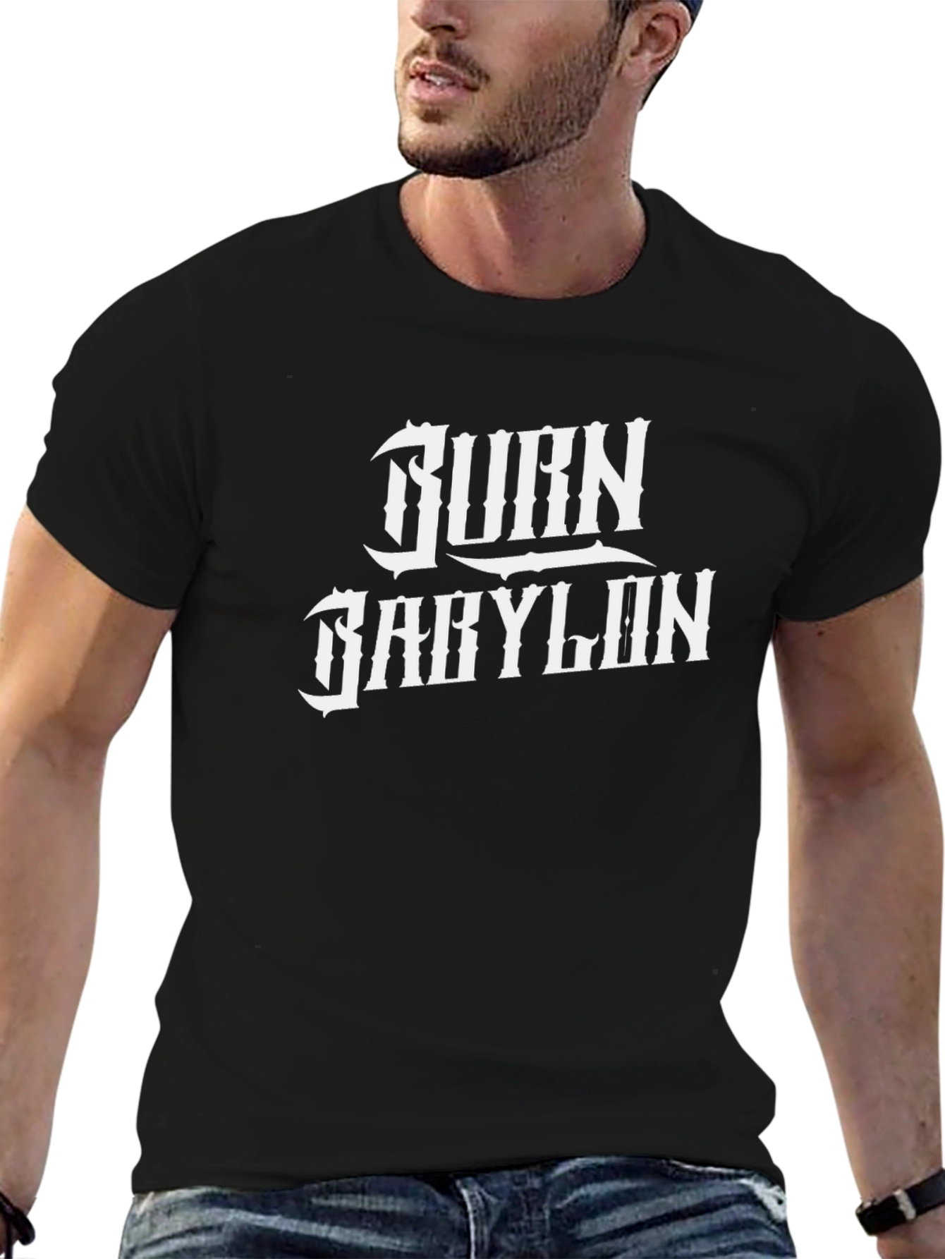 Burn Babylon Graphic Tee - Black Cotton T-Shirt