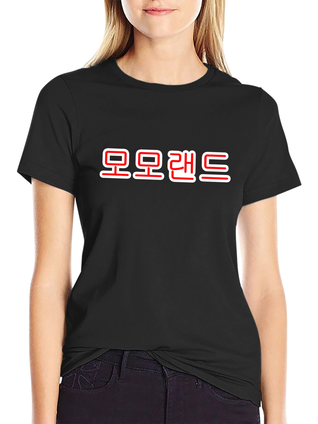 Korean Pop Group Momoland Graphic T-Shirt Black Cotton