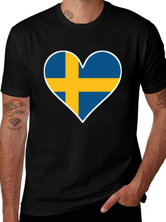 Swedish Flag Heart T-Shirt - Show Your Love!