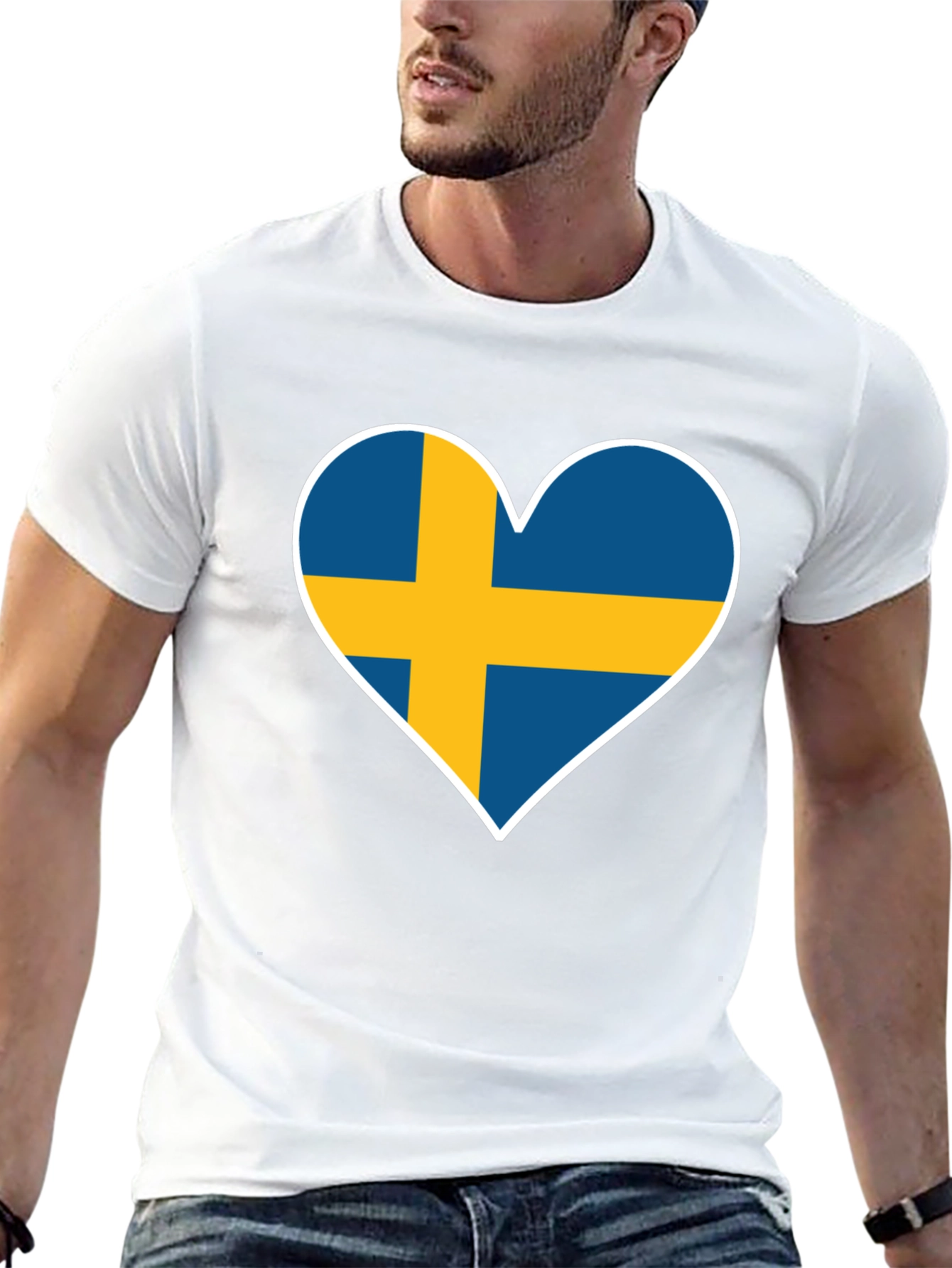 Swedish Flag Heart T-Shirt - Show Your Love!