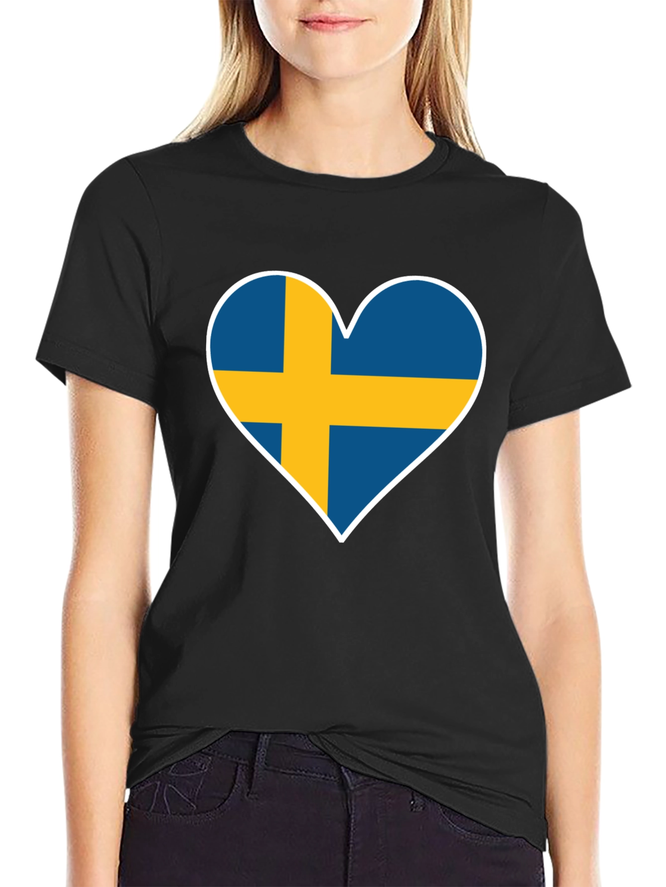Swedish Flag Heart T-Shirt - Show Your Love!