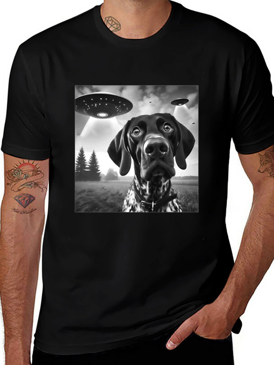 UFO Dog Abduction Graphic T-Shirt