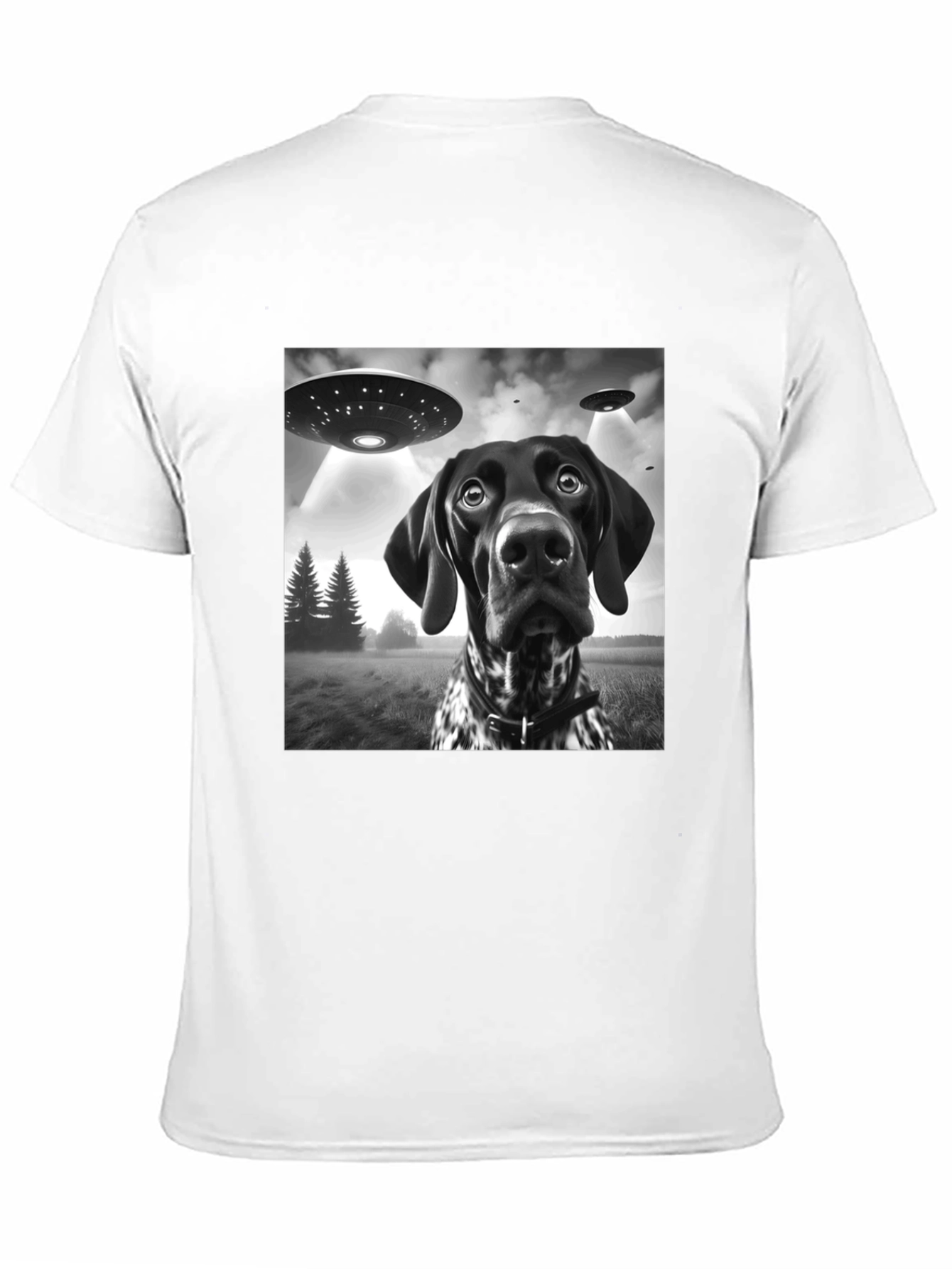 UFO Dog Abduction Graphic T-Shirt