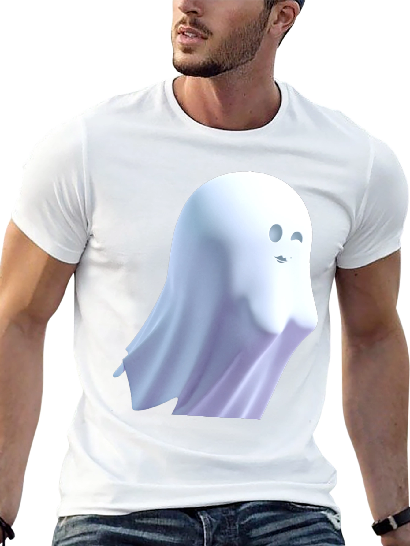 Spooky Ghost Graphic Tee - Halloween Style