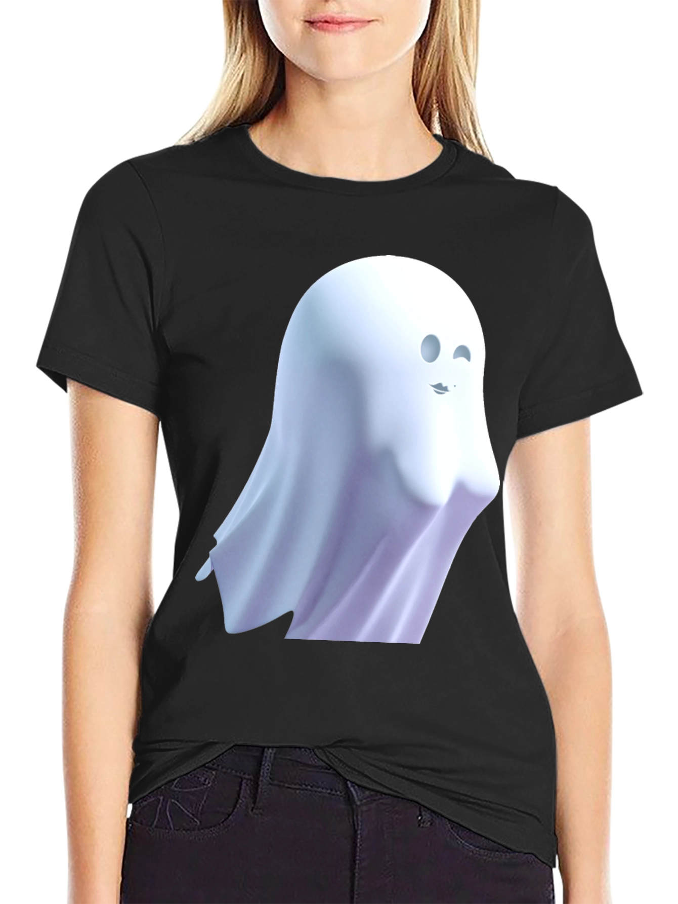 Spooky Ghost Graphic Tee - Halloween Style