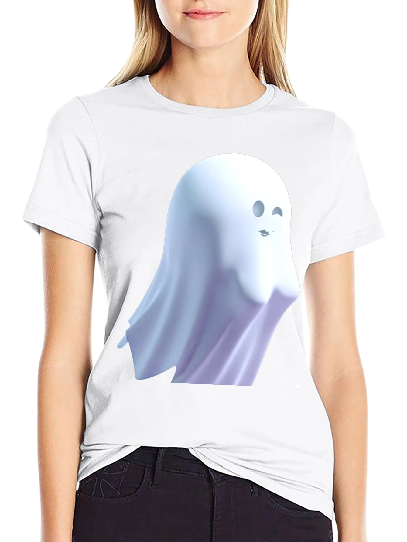 Spooky Ghost Graphic Tee - Halloween Style