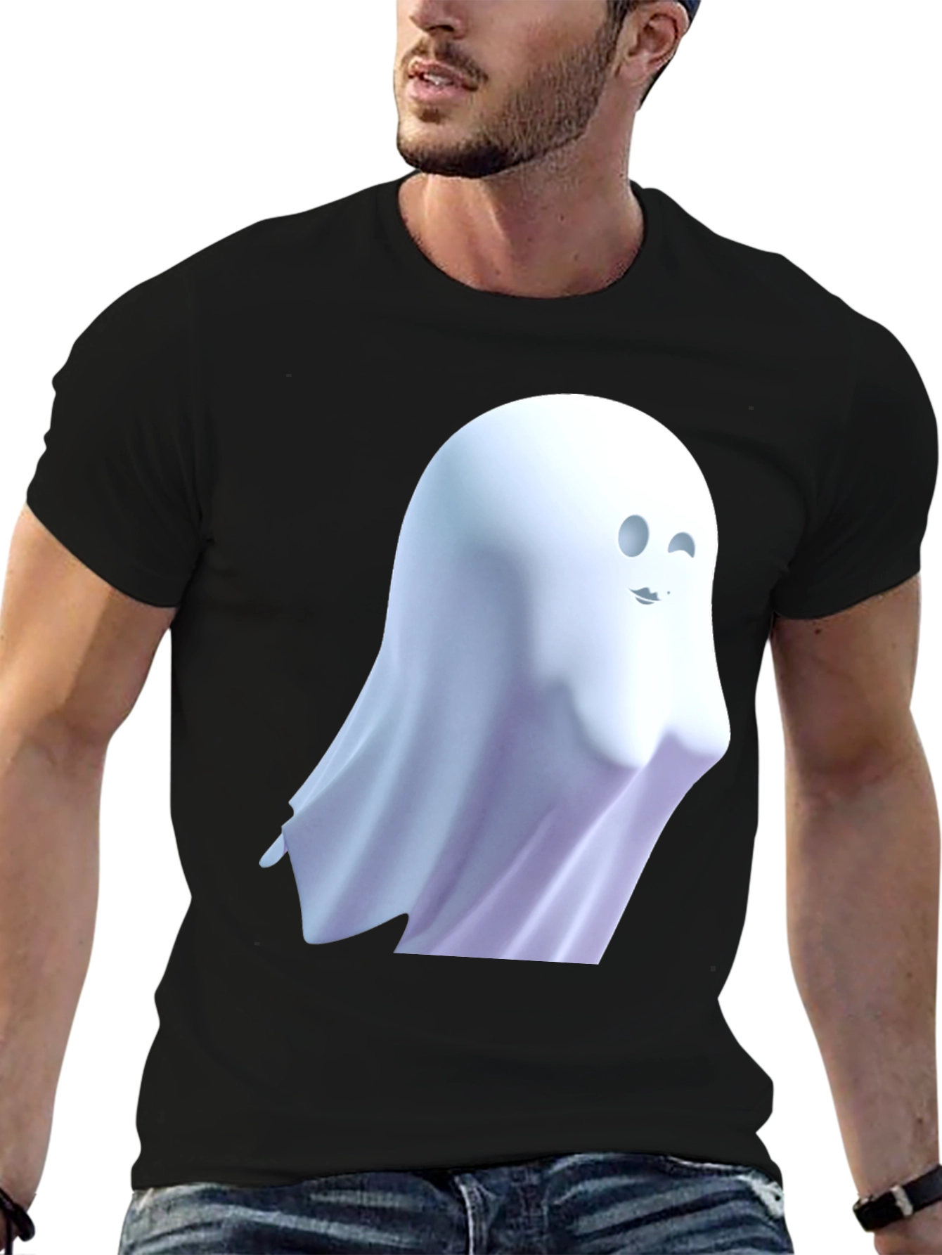 Spooky Ghost Graphic Tee - Halloween Style