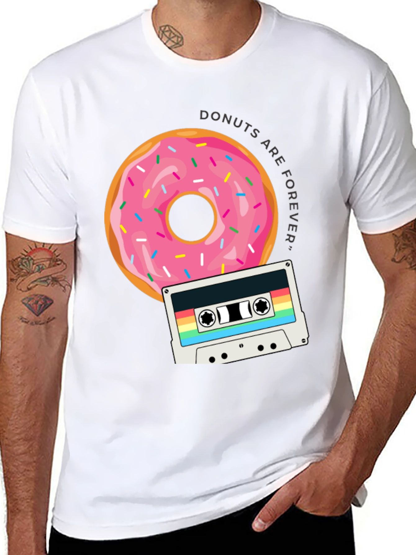Donuts are Forever T-Shirt Retro Cassette Design
