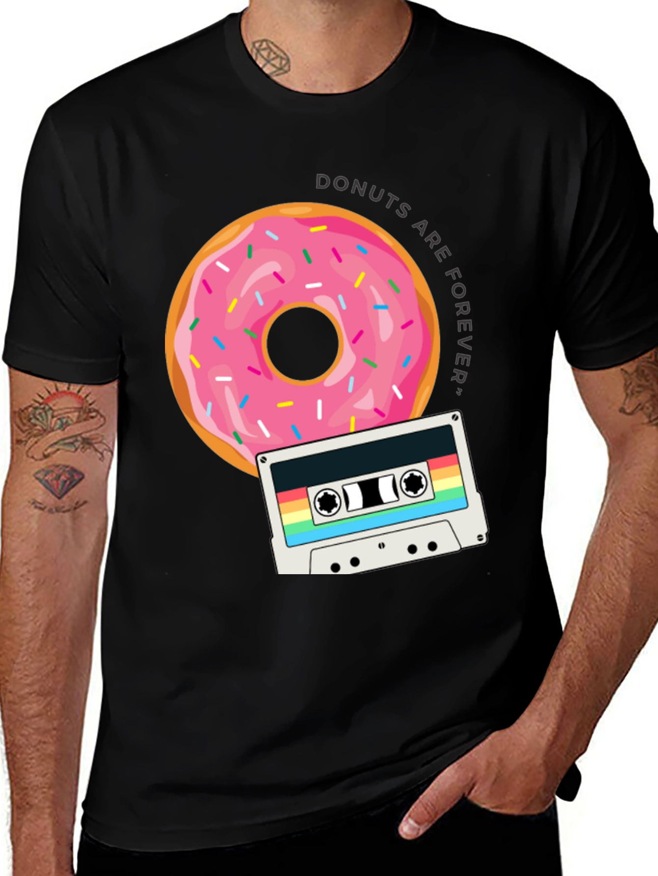 Donuts are Forever T-Shirt Retro Cassette Design