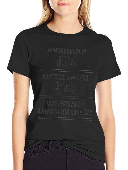 Programmer Humor Black T-Shirt - Writing Code & Debugging