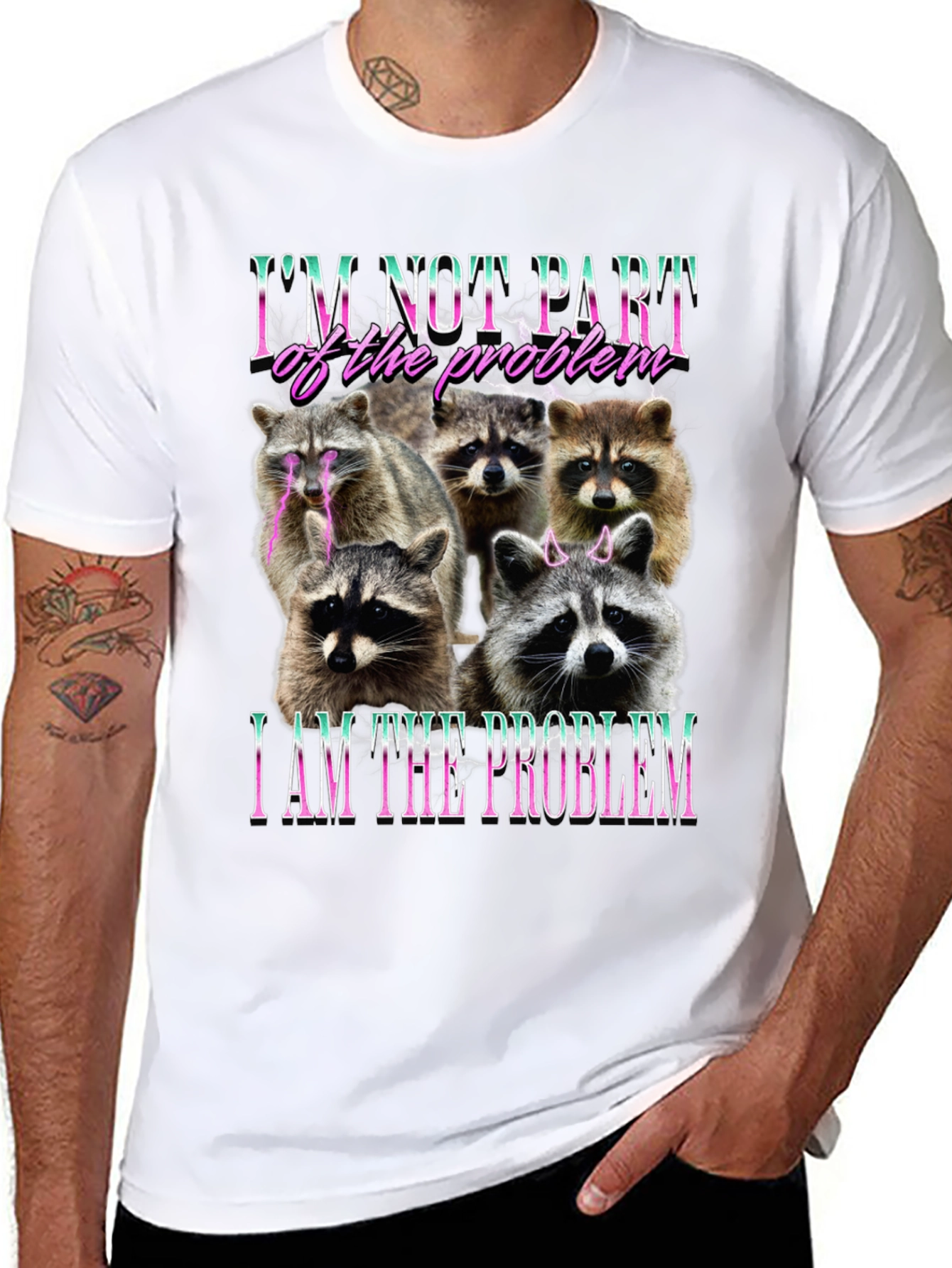 Raccoon I am the Problem Graphic T-Shirt