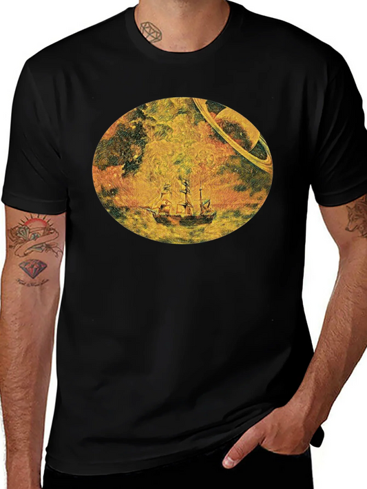 Cosmic Galleon Black T-Shirt