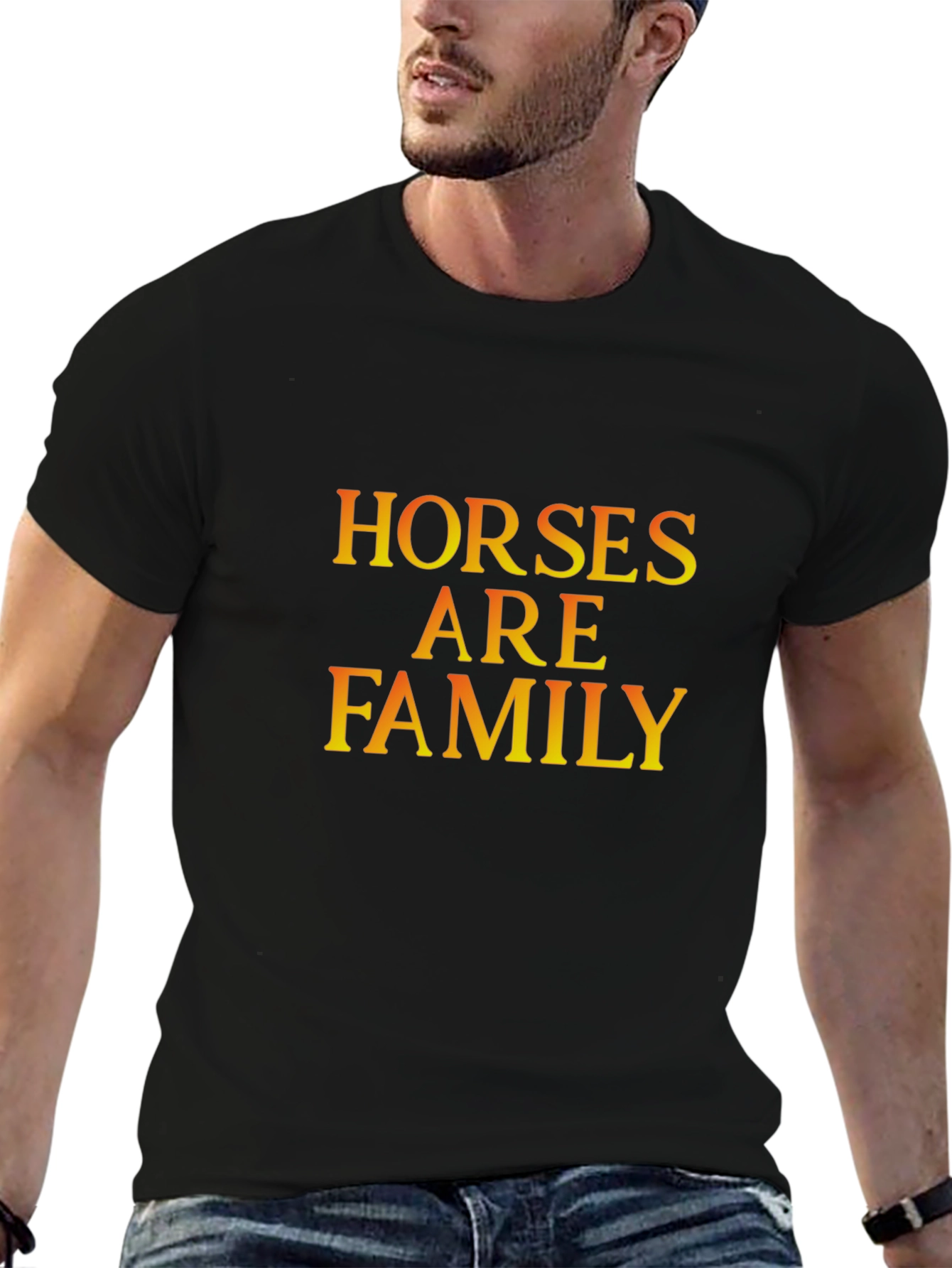 Horses Are Family Black Graphic Tee
