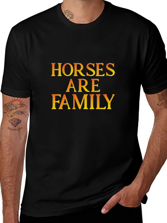 Horses Are Family Black Graphic Tee