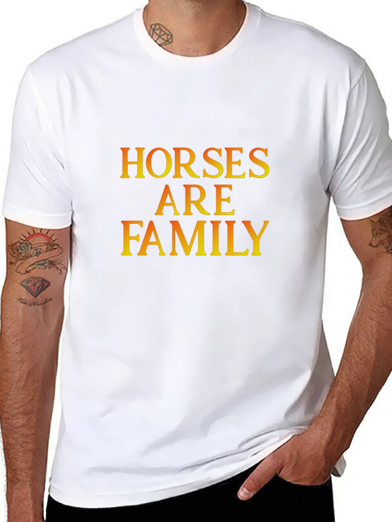 Horses Are Family Black Graphic Tee